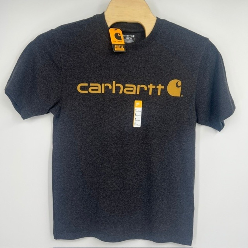 NWT Carhartt Men's Small Loose Fit Graphic Logo Heather Gray T-Shirt TK0195-M